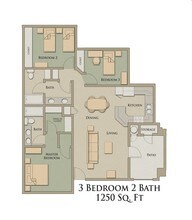 3 Bedroom 25-209 floor plan